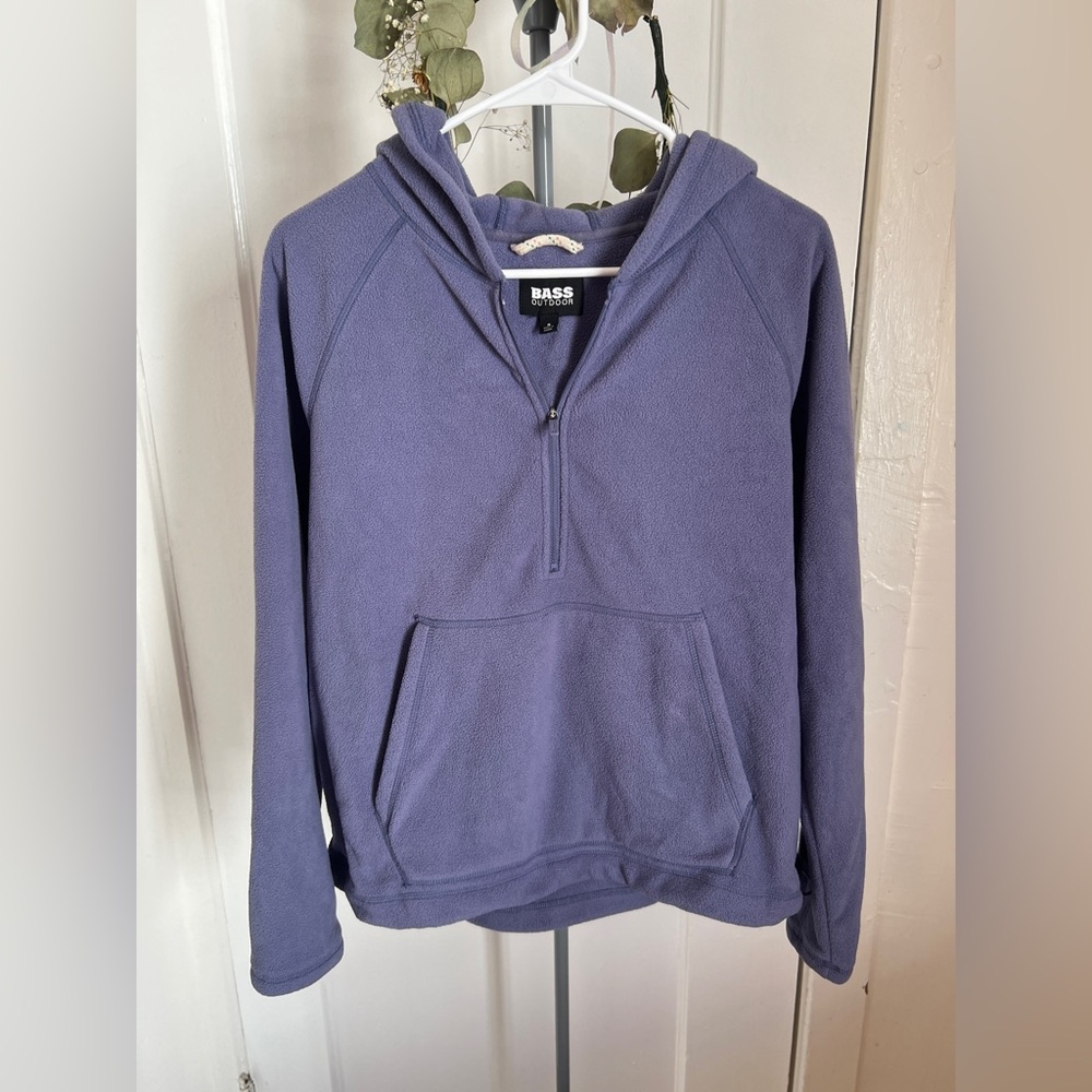 Bass Outdoor Women’s Hoodie Pullover Zip Long Sleeve Purple Fleece Gorpore Small